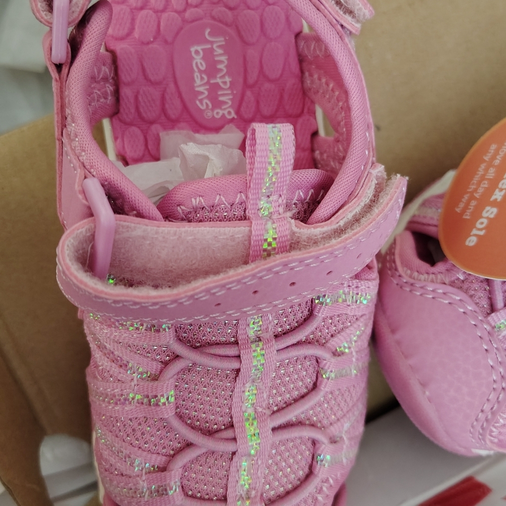 Jumping Beans Pink Glitter Kids Sandals